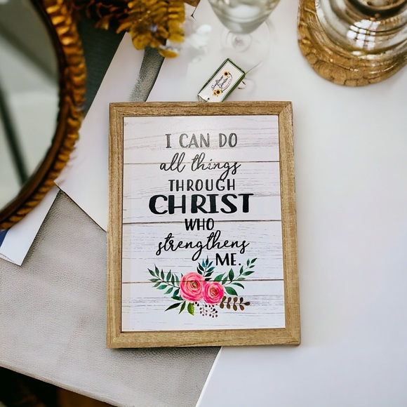 I Can Do All Things Through Christ Who Strengthens Me Wall Decor Bible Verse - Picture 1 of 6